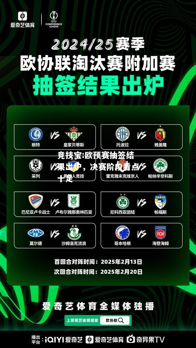 竞技宝:欧预赛抽签结果出炉，决赛阶段看点十足